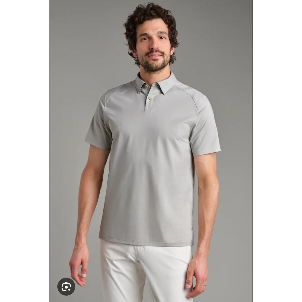 Rhone Performance Polo Shirt Size Medium Stone Gray Short Sleeve Athletic Golf